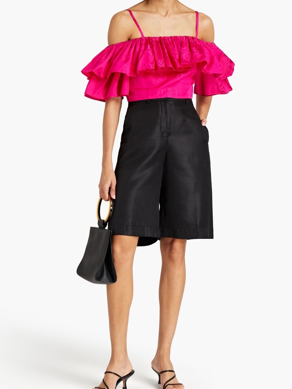Sandro Paris cropped top with ruffles - Picture 2 of 10
